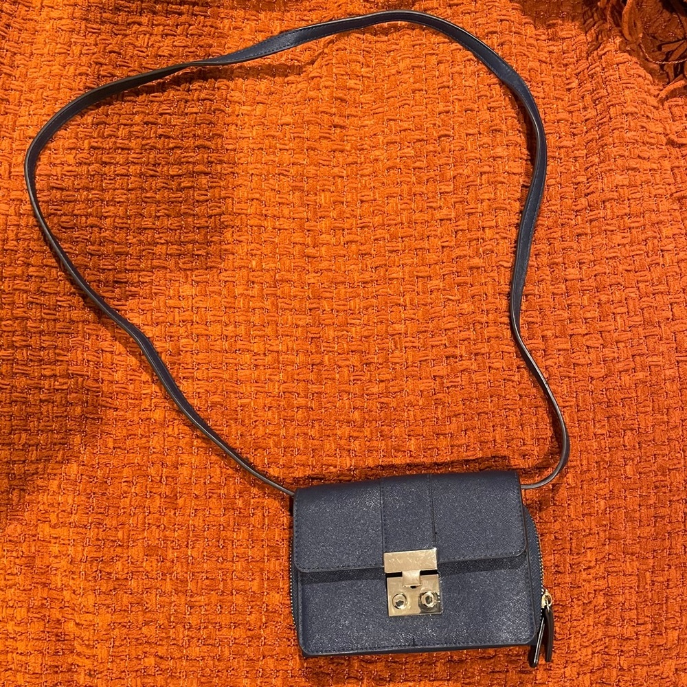 Navy blue clutch crossbody bag